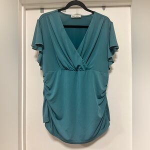 Grace Karin flutter sleeve green blouse - 2XL